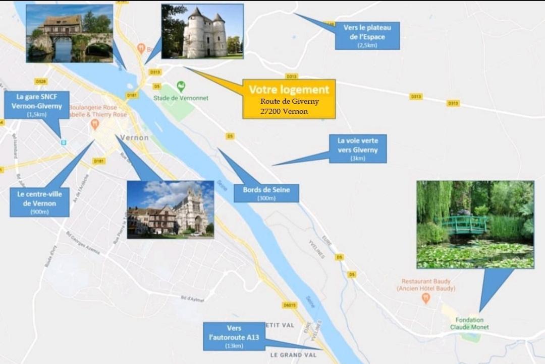 Appartement Charmant A Vernon Tout Pres De Giverny Ngoại thất bức ảnh